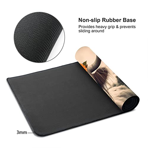 Desk Mat,Highland Cow Gaming Mouse Pad,XXL Extended Mouse Pad Mat for Office,Computer,Keyboard with Non-Slip Base Stitched Eges Mousepad 35''×15.7''×0.12'' - color: Highland Cow