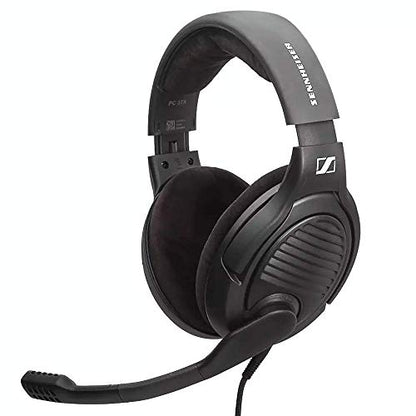 Massdrop x Sennheiser PC37X Gaming Headset — Noise-Cancelling Microphone with Over-Ear Open-Back Design, 10 ft Detachable Cable, and Velour Earpads,Black (Renewed)