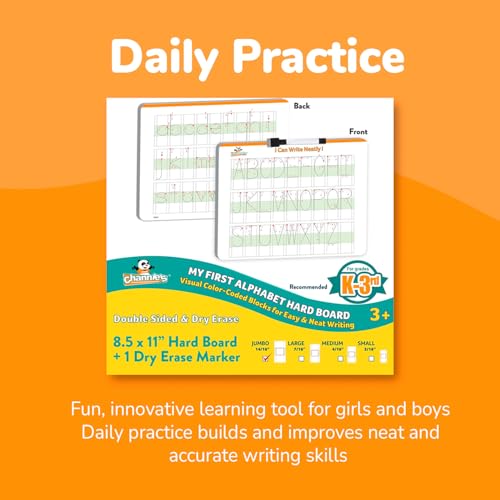 Channie’s Visual Dry Erase Alphabet or Numbers Hard Board - Handwriting for Pre-K, Kindergarten, Elementary School Students (My First Alphabet) Homeschool Learning Supplies & Summer Teaching Workbooks - style: My First Alphabet