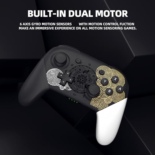 Switch Pro Controller, Wireless Switch Controllers with Carrying Storage Case, Upgraded Gamepad Switch Remote Replacement for Switch Controller, Support NFC/Dual Vibration/Screenshot/Wake-up Function - color: Black/White