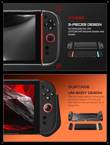 SUPCASE Dockable Case for Nintendo Switch 2, [Foldable Aluminum Alloy Stand] [Military-Grade Protection] [Exclusive Hinge Joy Con Quick Release] Case Shell Accessories Compatible with Switch 2, Black