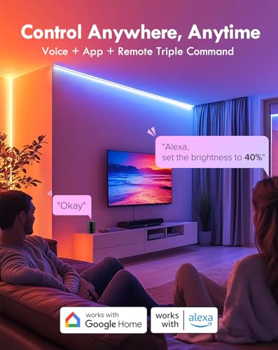 COB RGB+IC LED Neon Rope Light, 24V Color Changing Rope Light Compatible with Alexa, Google Assistant, Waterproof Neon Light Strip with Remote for Bedroom Gaming Room Party, 13x6mm, 32.8FT - size: 10m/32.8ft