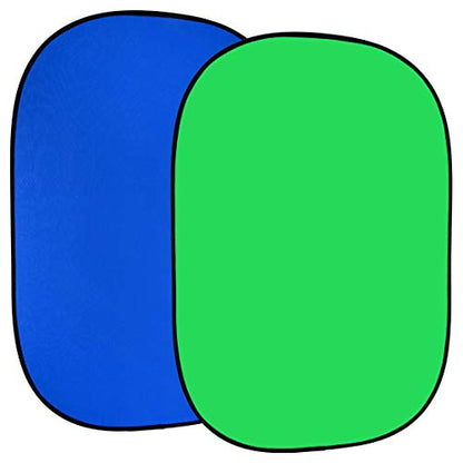Fotodiox Pro Collapsible Background - 5x7’ Chromakey Green/Chromakey Blue 2-in-1 Background Panel - size: 5x7in, style: Green + Blue