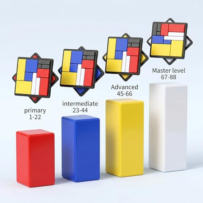 WLLHYF Logic Puzzle Brain Teaser Game for Adults, 2 Pcs 88 Challenges 4 Difficulty Levels Puzzle Toys Portable Design Brain Training Logic Puzzles Game for Travel Classrooms Homes