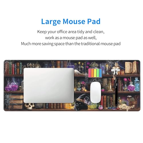 Bookshelf Gothic Gaming Mouse Pad Extended Large Mouse Mat 31.5 X 11.8 Inch Nonslip Rubber Base Long Desk Pad Stitched Edges Mousepad Mice Pad for Office Home Game - color: Bookshelf Gothic