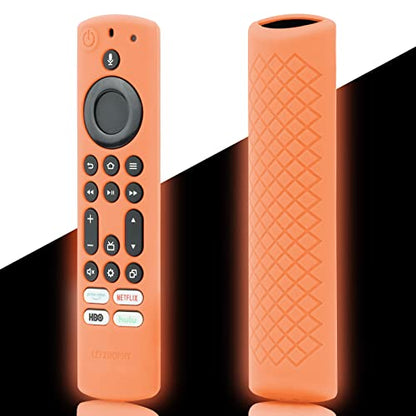 LEFXMOPHY NS-RCFNA-21 Remote Case Replacement for Toshiba and Insignia NSRCFNA21 CT-RC1US-21 CT95018 CTRC1US21 TV Voice Control K7Q3MT Remote Cover, Silicone Protective Skin Glow in Dark - color: Glow Orange