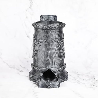 Dungeons and Dragons Dice Tower, Dice Rolling Tower for RPG & Board Games | Hand-Painted Gothic Pen Stand, Dice Organizer & Beverage Holder–Gift for TTRPG Enthusiasts-FF287B Silver - color: Silver, style: FF287-Wolf Crest Cup