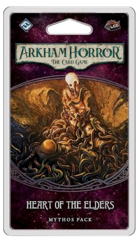 Arkham Horror The Card Game Heart of the Elders MYTHOS PACK - Explore Ancient Caverns in a Desperate Quest! Cooperative LCG, Ages 14+, 1-4 Players, 1-2 Hour Playtime, Made by Fantasy Flight Games - size: Mythos Pack, style: Heart of the Elders