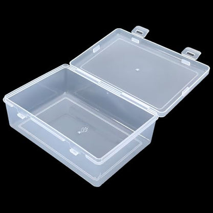 Rectangular Clear Plastic Storage Containers, 5x3.46x1.69in | 10 Pack, Hinged Lid, For Beads and Small Craft Items - size: 5 x 3.46 x 1.69 inch