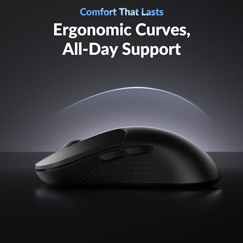 Keychron M3 Mini 8K Wireless Gaming Mouse, 55g Lightweight, PixArt 3950 Sensor, 30K DPI, Bluetooth 5.3/2.4GHz/Wired, Programmable, 140H Battery, for Mac/Windows/Linux - Black - color: Black