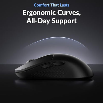 Keychron M3 Mini 8K Wireless Gaming Mouse, 55g Lightweight, PixArt 3950 Sensor, 30K DPI, Bluetooth 5.3/2.4GHz/Wired, Programmable, 140H Battery, for Mac/Windows/Linux - Black - color: Black