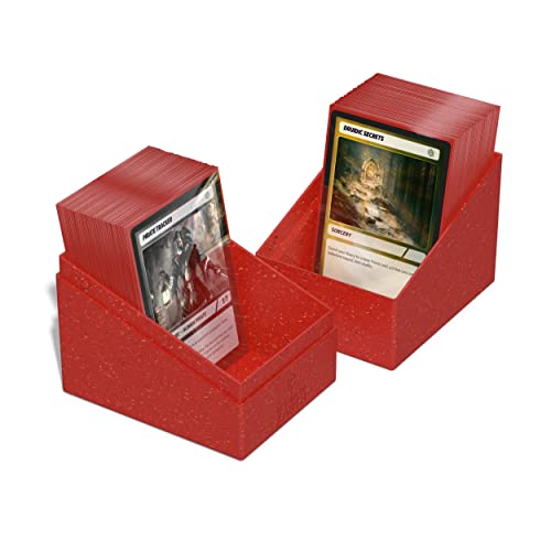 Ultimate Guard RTE Boulder 133+, Deck Case for 133 Double-Sleeved TCG Cards, Red, 87% Renewable, Made in Germany, Secure & Durable Storage