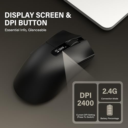 G59 Wireless Gaming Mouse, PAW3950 Sensor, 30,000 DPI, 8000Hz Polling Rate, Programmable Buttons, RGB 68g Tri-Mode Lightweight Esports Mouse for PC/Laptop/Mac