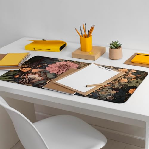 Gaming Mouse Pad with Anti-Slip Rubber Base, Extended Large Computer Mouse Mat with Stitched Edges, Long XL Anime Mousepad for Laptop and Keyboard, 31.5 x 11.8 inch (Wildflowers) - color: Wildflowers