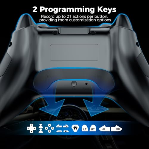 YAEYE Wireless PC Game Controller for Windows(7/8/10/11)/Android/PS3 | PC Gamepad with 2.4G & Wired Modes, Macro Programming, Turbo & Vibration, 7-Color LED