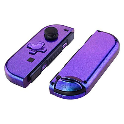 eXtremeRate Chameleon Purple Blue Joycon Handheld Controller Housing (D-Pad Version) w/Full Buttons, DIY Replacement Shell Case for Nintendo Switch & Switch OLED Joy-Con – Console Shell NOT Included - color: Chameleon Purple Blue