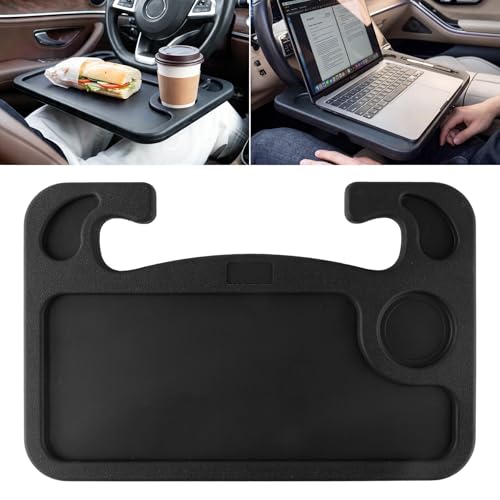 JUSTTOP Car Steering Wheel Desk for Laptop,Multipurpose Travel Car Accessories, Car Seat Stand Trays for Eating, Steering Wheel Overhead Table Console(Black) - color: Black
