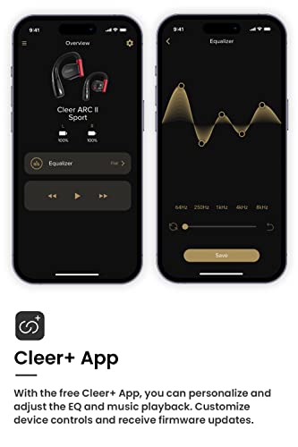 Cleer ARC II Sport Open Ear Headphones, True Wireless Ear Buds with Dual Mic, Sweat Resistant, Multi-Point Connect, 35 Hrs Playtime, Secure Fit, Bluetooth 5.3 Earbuds with Ear Hooks, Preset EQ, Black - color: Black