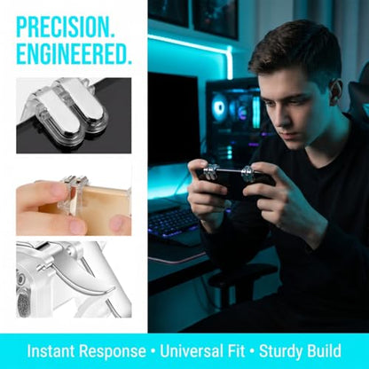 SEWACC Mobile Game Controller Phone Triggers Dual Trigger Controller Lightweight Gaming Handles for Smartphones Precise Shooting Aim Keys for Fps Survival Games