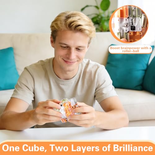Large 3D Labyrinth Cube Puzzle Maze, Educational Engaging Brain Teaser Toy, Spatial Cognition Brain Training, Cultivate Logical Thinking, Improve Concentration Game Gift for Adults(Colorful)