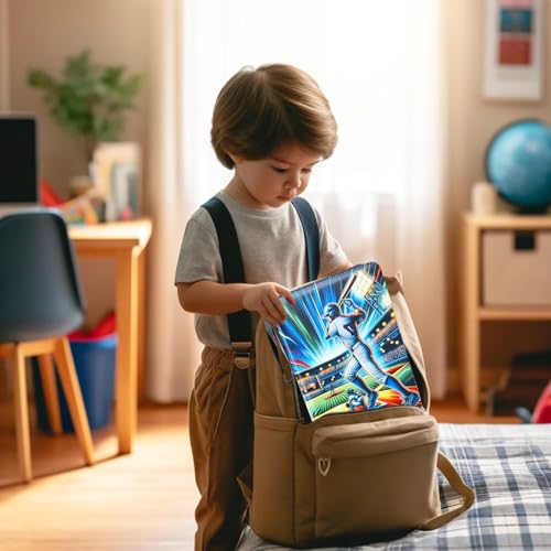 900 Pockets Trading Baseball Card Binder with Sleeves, 50 Removable Pages, 3 Ring Zipper Binder Collectable Card Book Album with Strap, Leather Sport Games Cards Folder, Card Collector Gifts - color: Baseball
