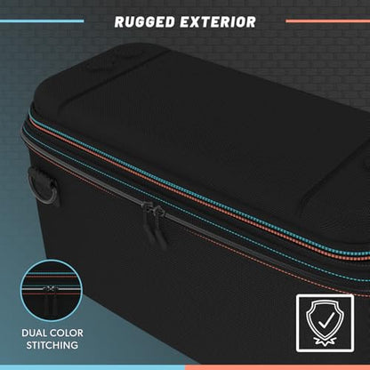 Hyperkin Warden Travel Case for Nintendo Switch 2 – Hard Shell Protective Carrying Bag with Modular Storage, Game Cartridge Organizer, Velvet Interior, Shoulder Strap, Travel Carry Case