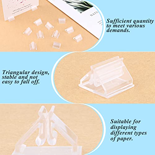 Cositina 50 Pack Plastic Game Card Stands Clear Card Holders Table Place Game Pieces Sign Stand for Board Game Photo Memo Picture Display Party Favor - 0.75×0.75inch