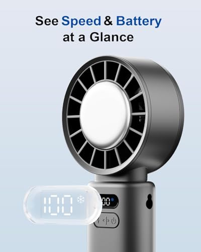 SOTHING 3600mAh Handheld Turbo Fan with Cooling Plate | Up to 15H Runtime, 100 Speeds control and 120° Foldable, 3-in-1 design for handheld, desk and neck use - size: 3600mAh Cooling Fan