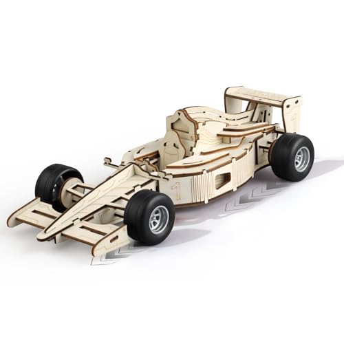 3D Wooden Puzzles for Adults, Formula 1 Racing Car Kit 66pcs | 3D Wood Pull Back Toys Model Car Kits for Adults to Build, Suitable for Beginners, Birthday Gift for 14+ Teen Boy Men Seniors