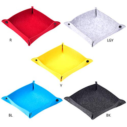 Felt Dice Tray Board Game Foldable Storage Box Square Jewelry for Wallet Coin Desktop Sundries Bins Dice Cup Cup and Tray Set