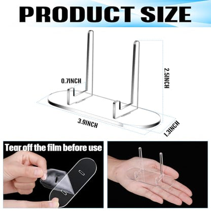 Novabright 20 Pcs Clear Acrylic Trading Card Display Stand Baseball Card Display Table Versatile Easel Picture Holder Stands for Psa Graded Trade Shows Small Items