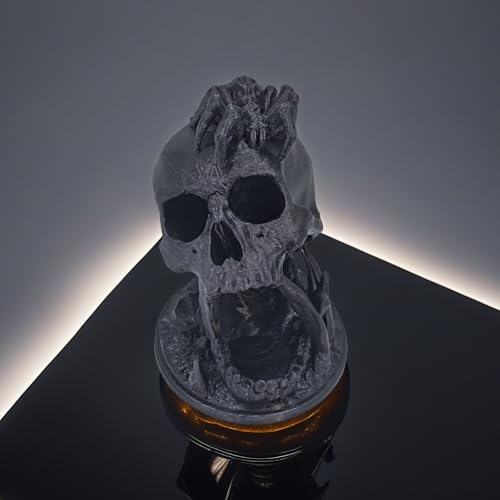 Skull Dice Tower Dungeons and Dragons RPG abletop Roleplaying Game Jail D&D (Random 7PCS D20 Dice Set Included) Black - color: Black