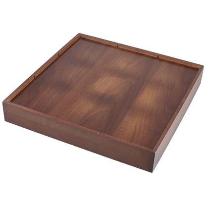 FUNSUEI 2 PCS Multi Compartment Wooden Tray, Divided Wooden Tray, Bamboo Serving Tray with 9 Sections, Wood Divided Snack Tray Storage Box for Appetizers, Jewelry, 12 x 12 x 1.85 Inch - size: 2 PCS 9 Sections