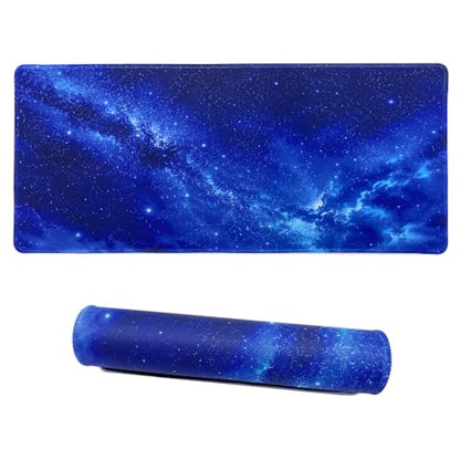 Noise Reduction Large Mouse Pad-70x30 Bluesky | Non-Slip Rubber Base 27.5x11.8IN Computer Desk Mat for PC,Mac,Laptop-Stitched Edges and Smooth Surface for Office,Home,Work - color: 70x30 Bluesky