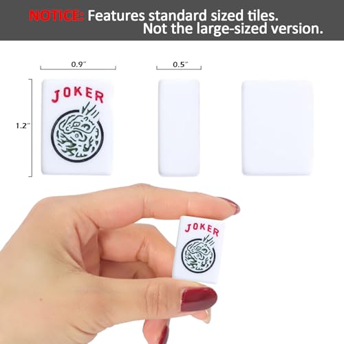 1.2" American Mahjong Tiles, 166 Tiles with White Color (Tiles Only, No Dice and Other Accessories) - color: White