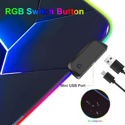 RGB Mouse Pad, Gaming Mousepad with 13 LED Light Modes | 31.5X11.8inch Large Mouse Mat, Gaming Mats for Desk with Non-Slip Rubber Base, Model-C - color: Black-e