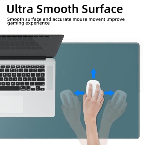 Galdas Gaming Mouse Pad XXL XL Large Long Extended Big Mousepad Non-Slip Rubber Keyboard Mouse Pad with Stitched Edges for Laptop Home Office (31.5x11.8x0.08 Inch) -Blue Grey - color: Blue Grey