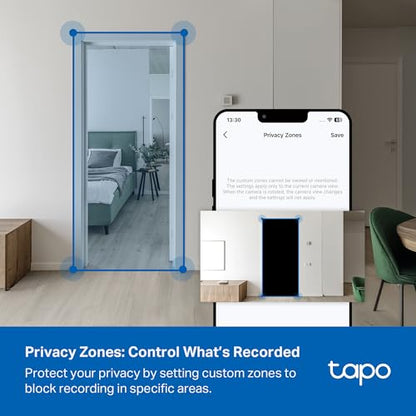 Tapo 4K Indoor Pan/Tilt Wired Security Camera - Works as a Baby Monitor, Person/Pet Detection, Facial Recognition, 360° AI Motion Tracking, Subscription-Free Local Storage or Optional Cloud, C260 - style: 4K 8MP
