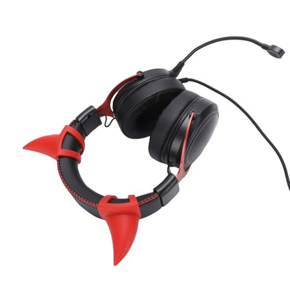 Wired Gaming Headset, Noise Cancelling RGB Luminous Comfortable 50mm Driver PC Gaming Headset, Over Ear Headphones with Flexible Microphone and 7.22ft Cable, for Home Office (Black Red) - color: Black Red