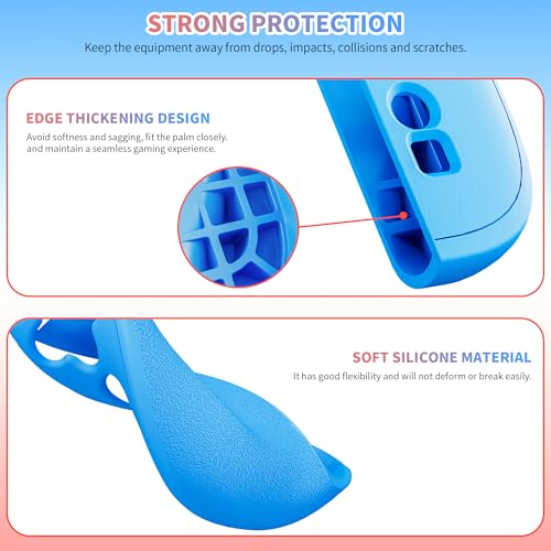 FUNDIARY Replacement for Nintendo Switch 2 Controller, Switch Wireless Controllers Compatible with Switch 2, Anti-Slip Soft Silicone Protective Cover with 2 Thumb Caps, Blue+Red - color: Red and Blue