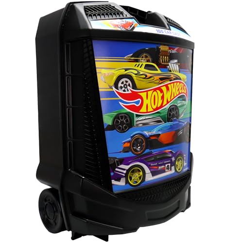 Hot Wheels 100-Car Storage Case – Large Capacity Organizer for 1:64 Die-Cast Vehicles with Handle and Latch, Durable Portable Carrying Case for Kids, Travel, and Toy Car Collectors | Durable Carrying Case for Die-Cast Vehicles with Handle and Latch, Trave
