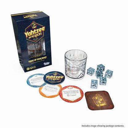 Hasbro Gaming Yahtzee On the Rocks Dice Game | Adult Party Game with Fun Challenges for Ages 21+ | 2 to 6 Players | 20 Mins. | Great Gifts for Adults