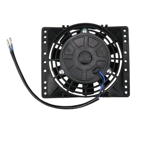 6 Inch Small Slim Push Pull Electric Cooling Fan 650CFM Radiator Oil Cooler Mount Kit Black 2Pcs