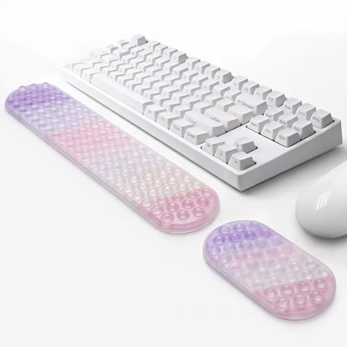Cute Ergonomic Gel Jelly Wrist Rest for Office & Gaming, Support to Relieve Wrist Fatigue, Non-Slip Gel Pad for All-Day Typing Comfort, Won’t Flatten or Lose Shape After Long-Term Use - color: Gradient Design-1