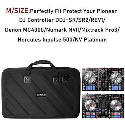 Hard Case Compatible with Pioneer DJ Controller DDJ-SR/SR2/REV1/Denon MC4000/Numark NVII/Mixtrack Pro3/Hercules Inpulse 500/NV Platinum Protective Carrying Storage Bag - size: DDJ-REV1/SR2