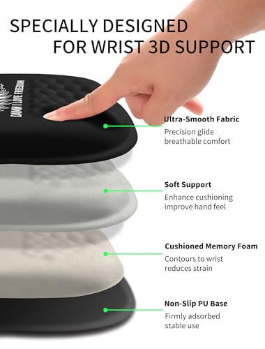 Hokafenle Ergonomic Wrist-Hugging Mouse Pad Wrist Support, U-Shaped Holding Wrist Rest Mousepad for Carpal Tunnel Pain Relief with Cushioned Memory Foam Slope Massage Bulge (Classic 10.2x8.3 in,DILF) - color: Dilf