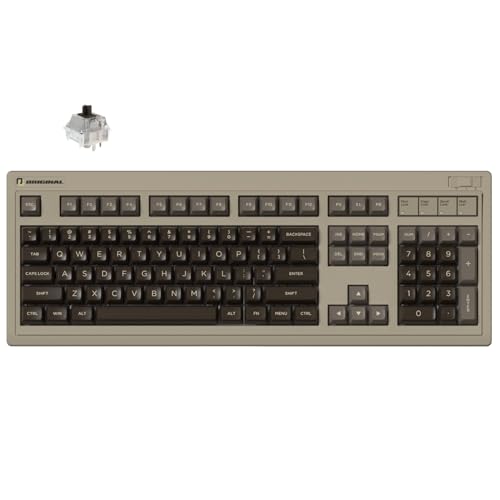 FL·ESPORTS OG104 Tri-Mode Retro Mechanical Keyboard, 104 Keys Heavy Gaming Keyboard, Hot Swappable, SA Profile PBT Keycaps, 4000mAh for Mac/PC - Silent Switches | Brown - color: 104 Keys-Brown, size: Silent Switch