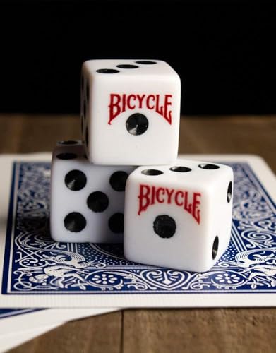 Bicycle 5 Dice Set Six Sided D6 Standard Game White Black 16 mm | lawn-game-equipment