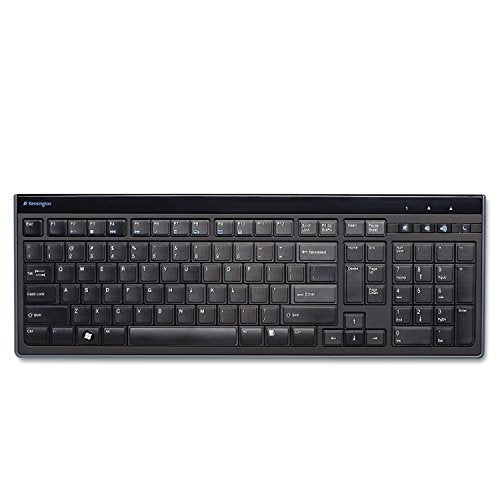 Kensington Slim Type Wired Keyboard (K72357USA),Black | Low-profile slim keys, USB wired connection, quiet typing for office or home - size: Slim Type