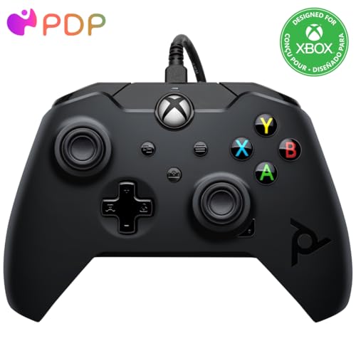PDP Wired Game Controller - Xbox Series X|S, Xbox One, PC/Laptop Windows 10, Steam Gaming Controller - USB - Advanced Audio Controls - Dual Vibration Videogame Gamepad - Raven Black - color: Black